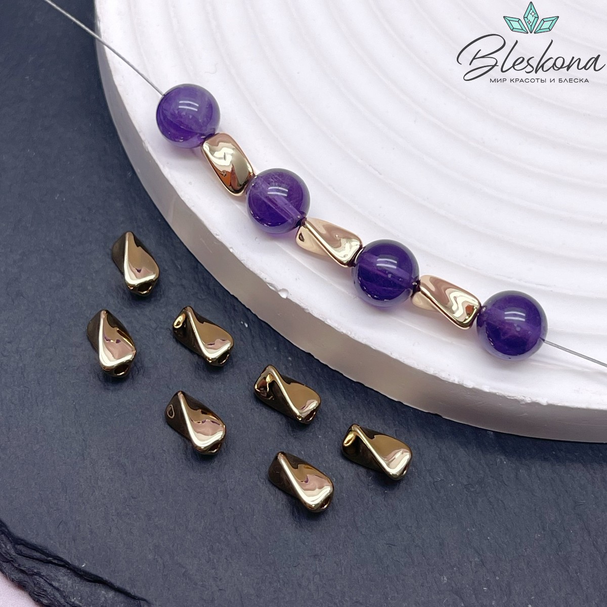 8*4,5 мм Цвет золото, Бусина Крученая 