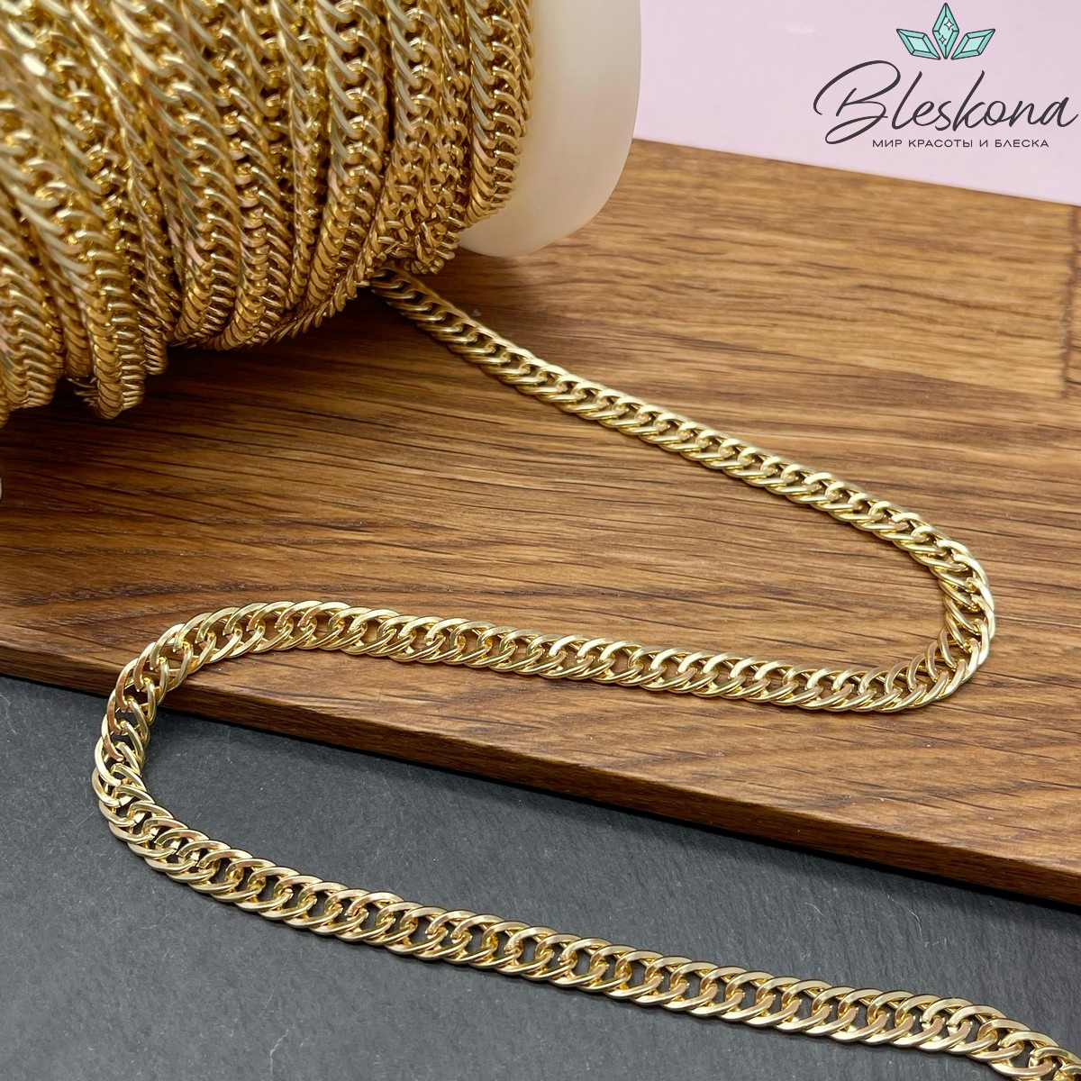 Цепь №149-1 цвет золото 8*6 мм