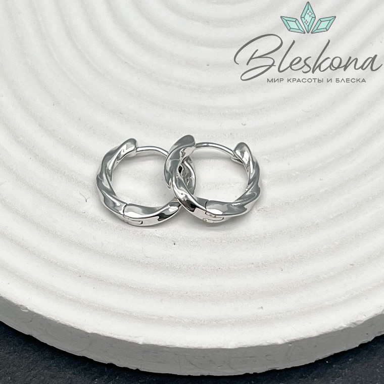 17,5мм Цвет серебро, Швензы бублик Спираль Конго Люкс 