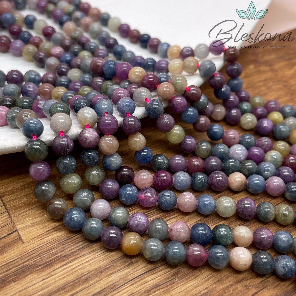 Микс рубин, сапфир №3 6 мм