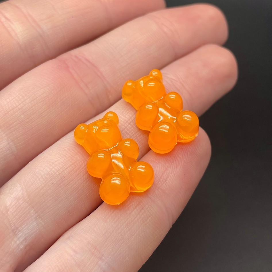 12*18 мм , Бусина Мишка оранжевый №1 