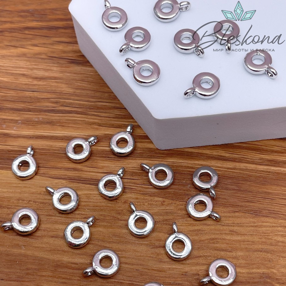 7,5 мм Цвет серебро, Бейл неразъемное кольцо