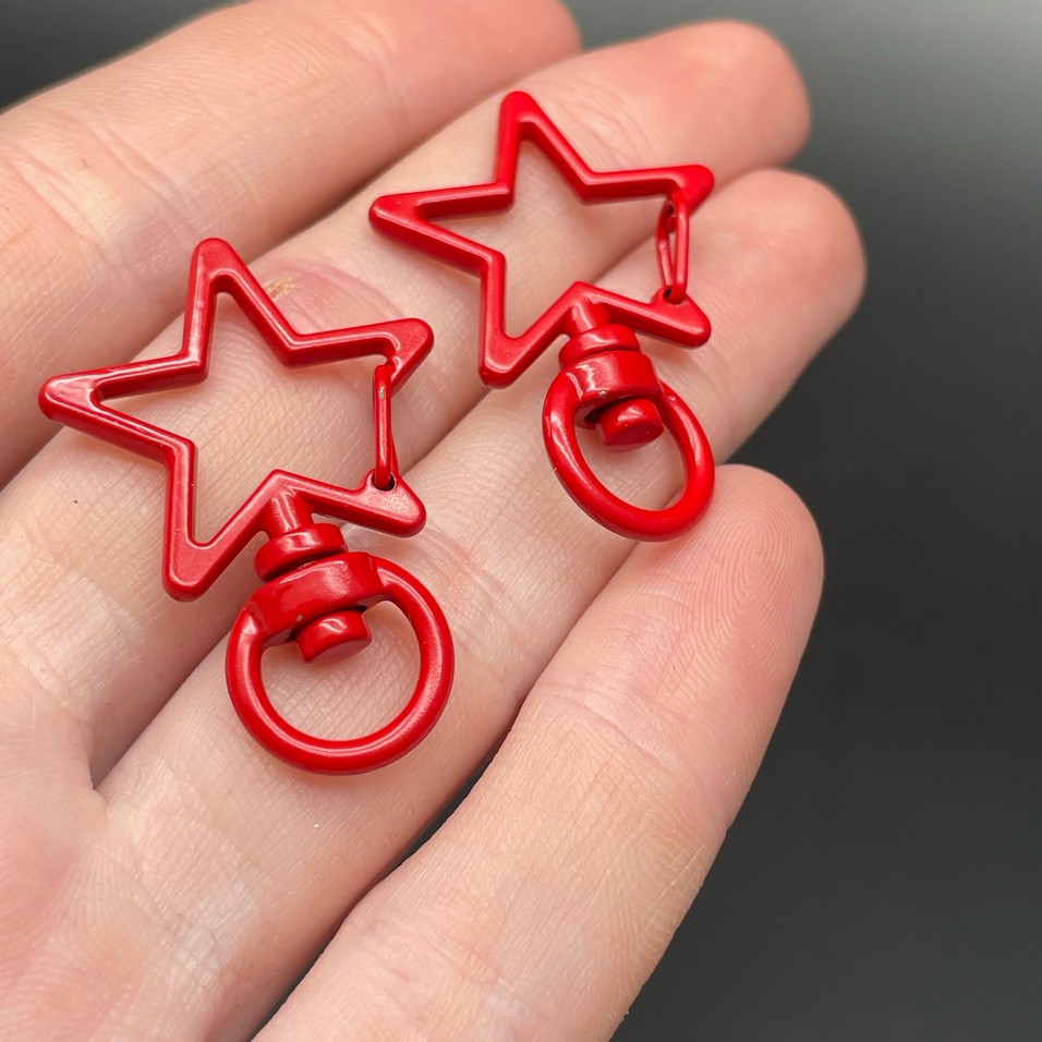 23*35мм , Замок крупный звезда красная  эмаль 