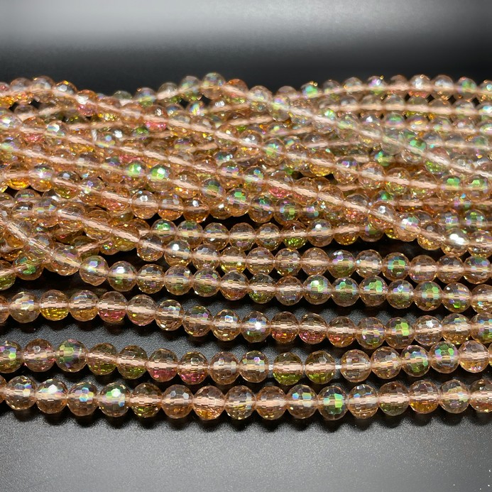 6 мм Стекло Lux, шар, цвет розовый с переливом