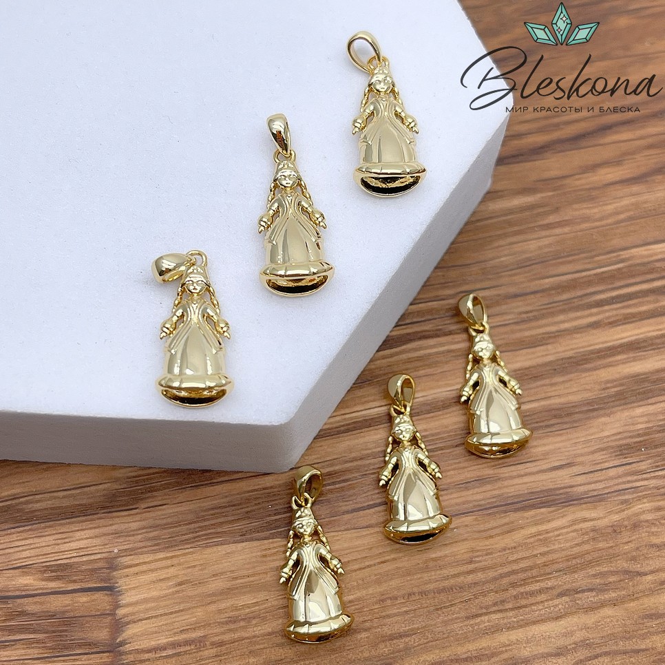 16,7*8 мм Цвет золото, Подвеска Девочка Татарочка Этно