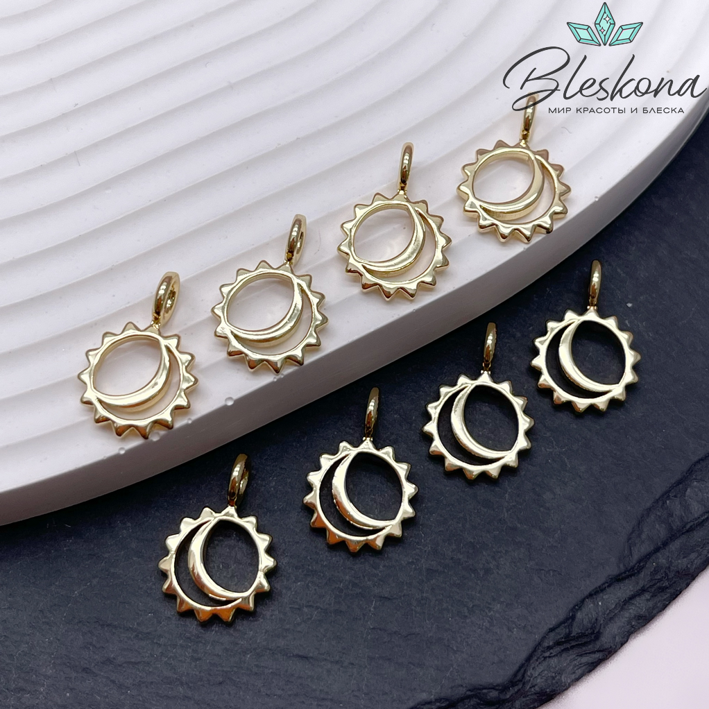 17,3*11,7 мм Цвет золото, Подвеска солнце и луна