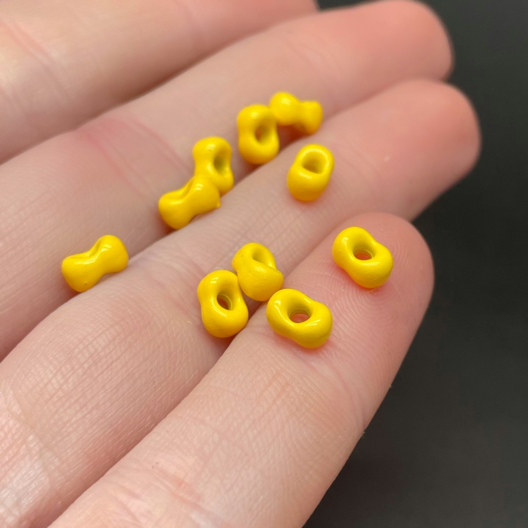 4*6 мм , Бусина - разделитель желтая эмаль уп.10шт