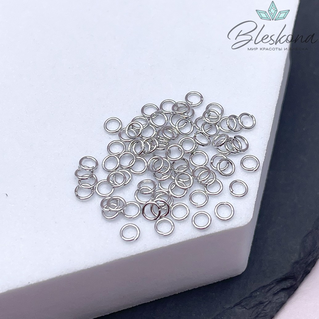 Колечки пакет 1 гр цвет серебро 3*0,5 мм Люкс