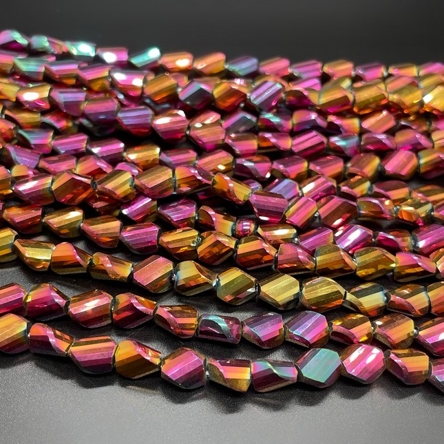 6*7,5 мм Стекло Lux, фриформ, цвет  хамелеон бордовый 