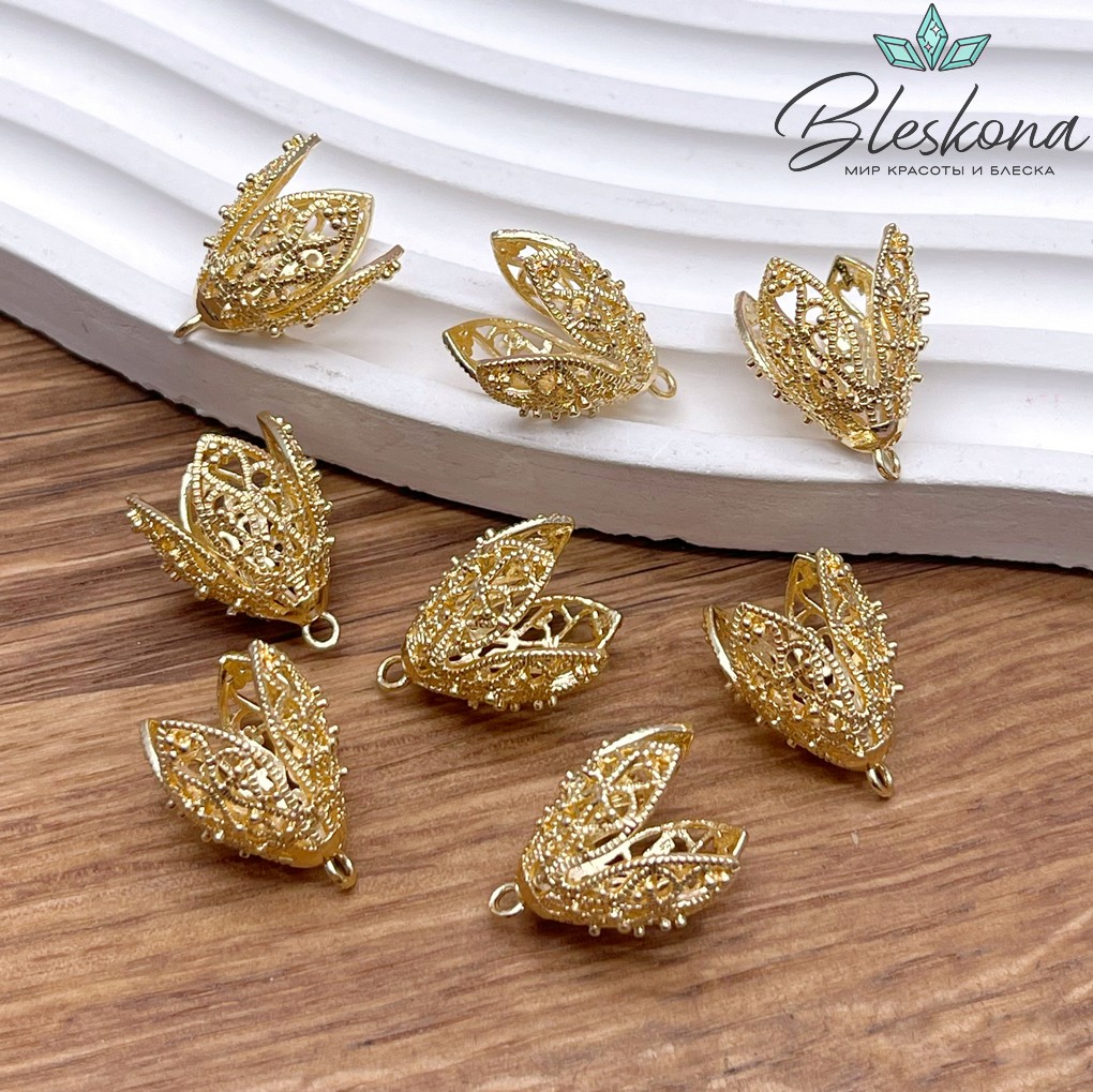 19,5*13 мм Цвет золото, Концевик с узором