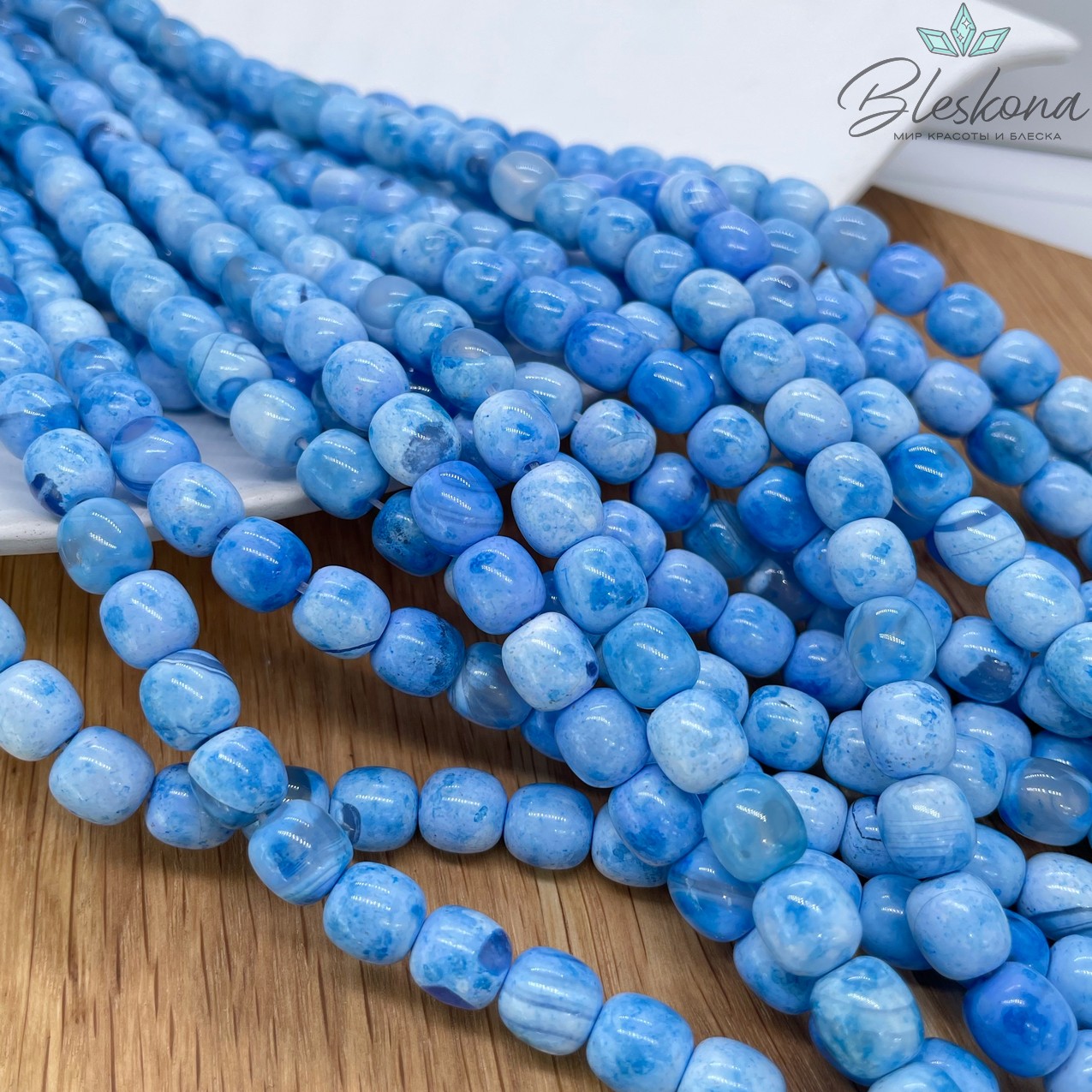 Агат с узором №41 бочата 9*8,5 мм