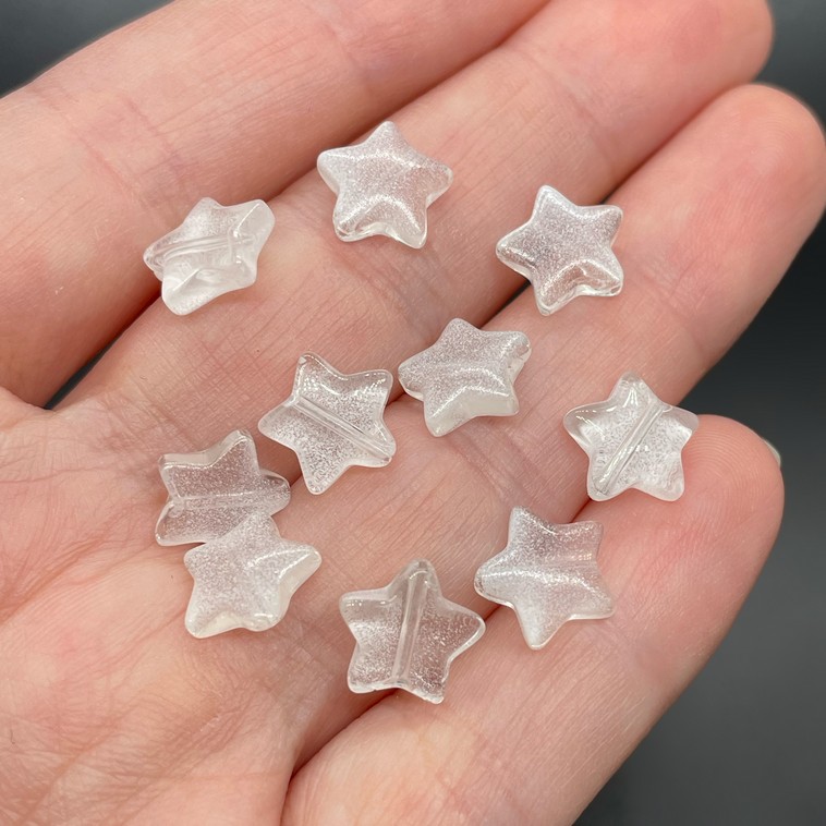 9,5 мм, Стекло звезда белая уп.10 шт 