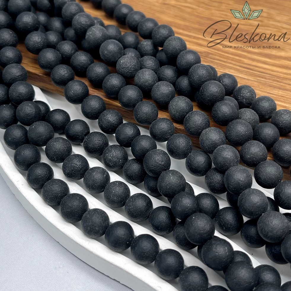 Агат черный в термической обработке 9,5 мм