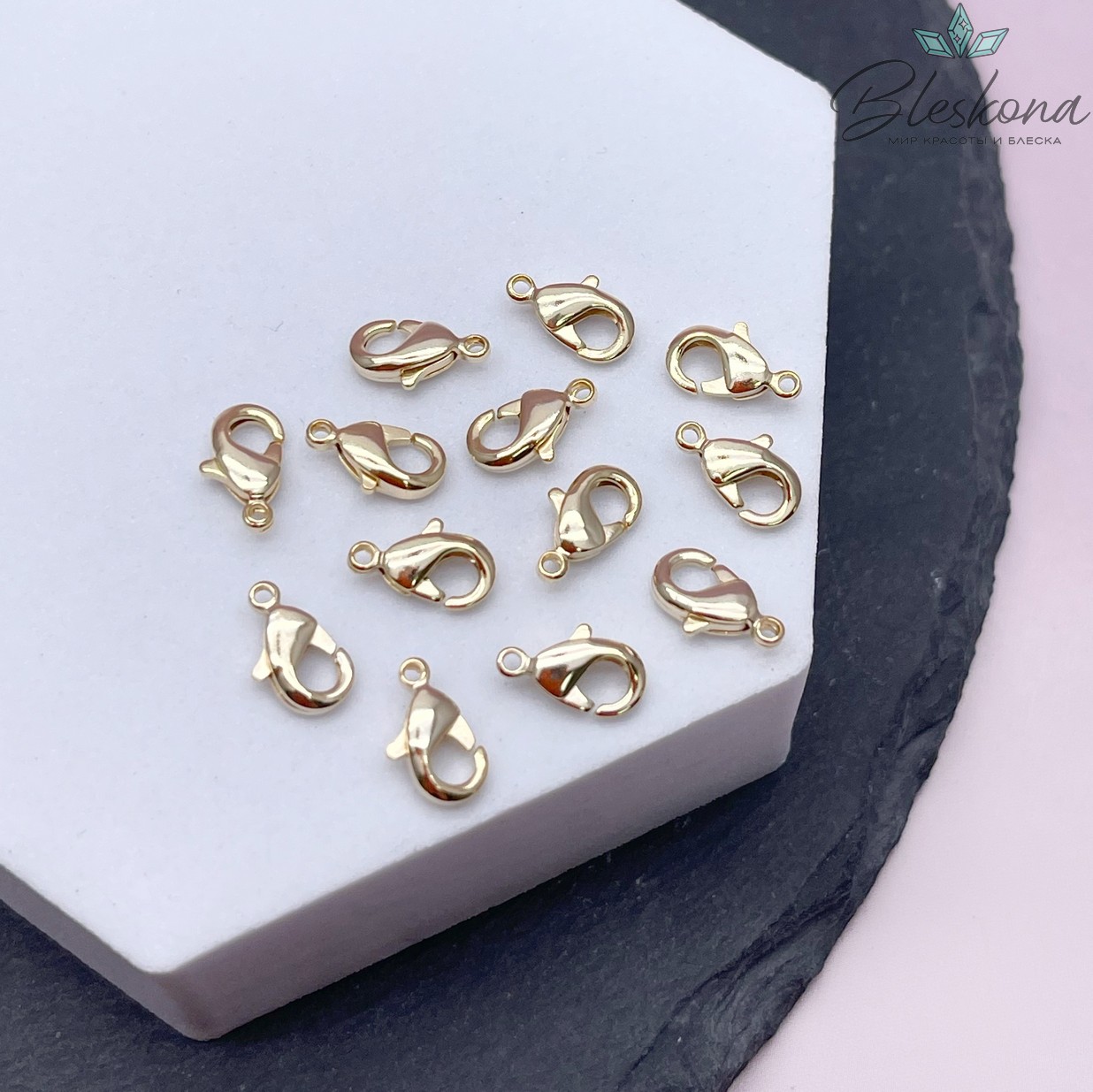 10 мм Цвет золото, Замок округлый 