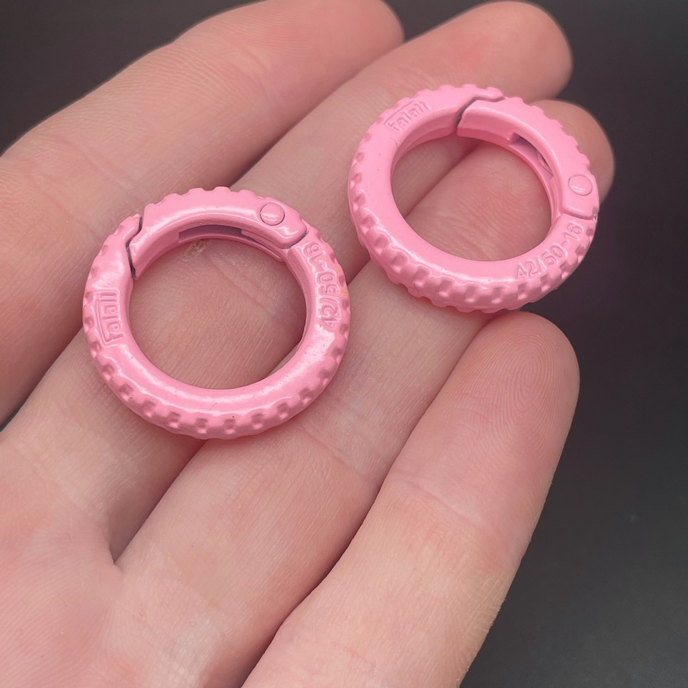 25мм , Замок круг -колесо розовая эмаль 