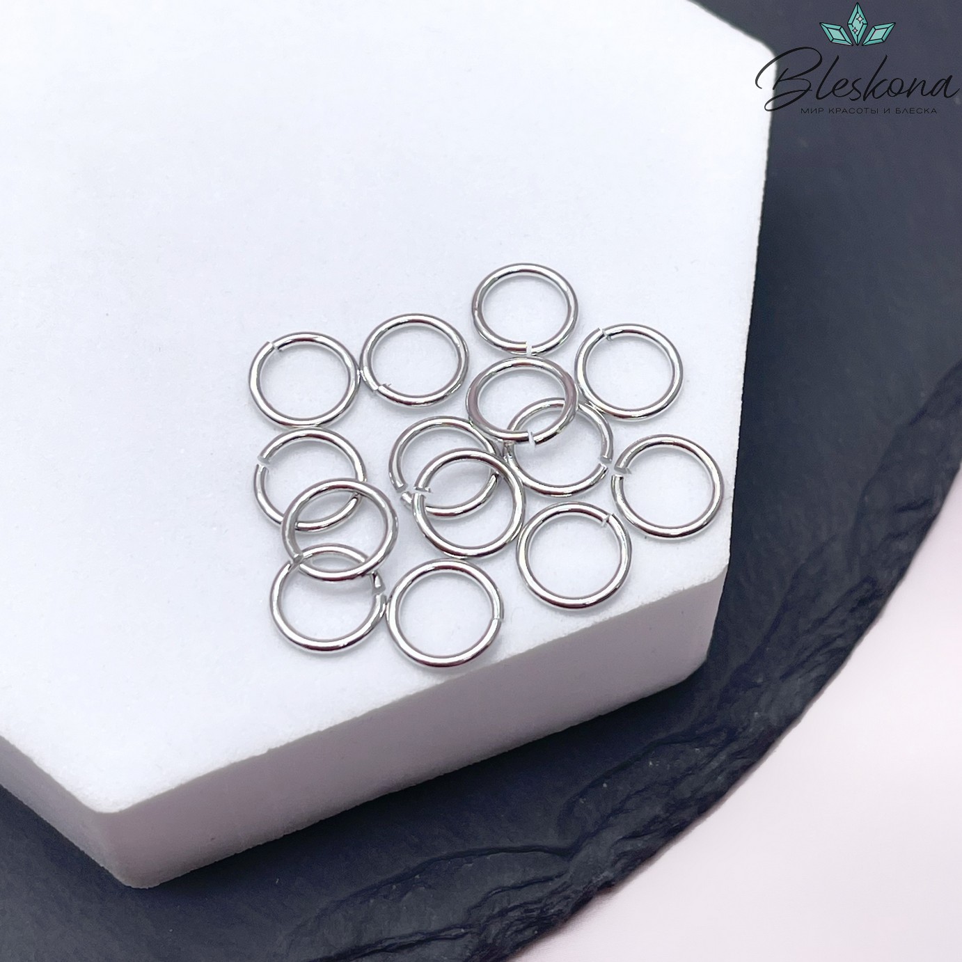 Колечки пакет 1 гр цвет серебро 8*1 мм Люкс 