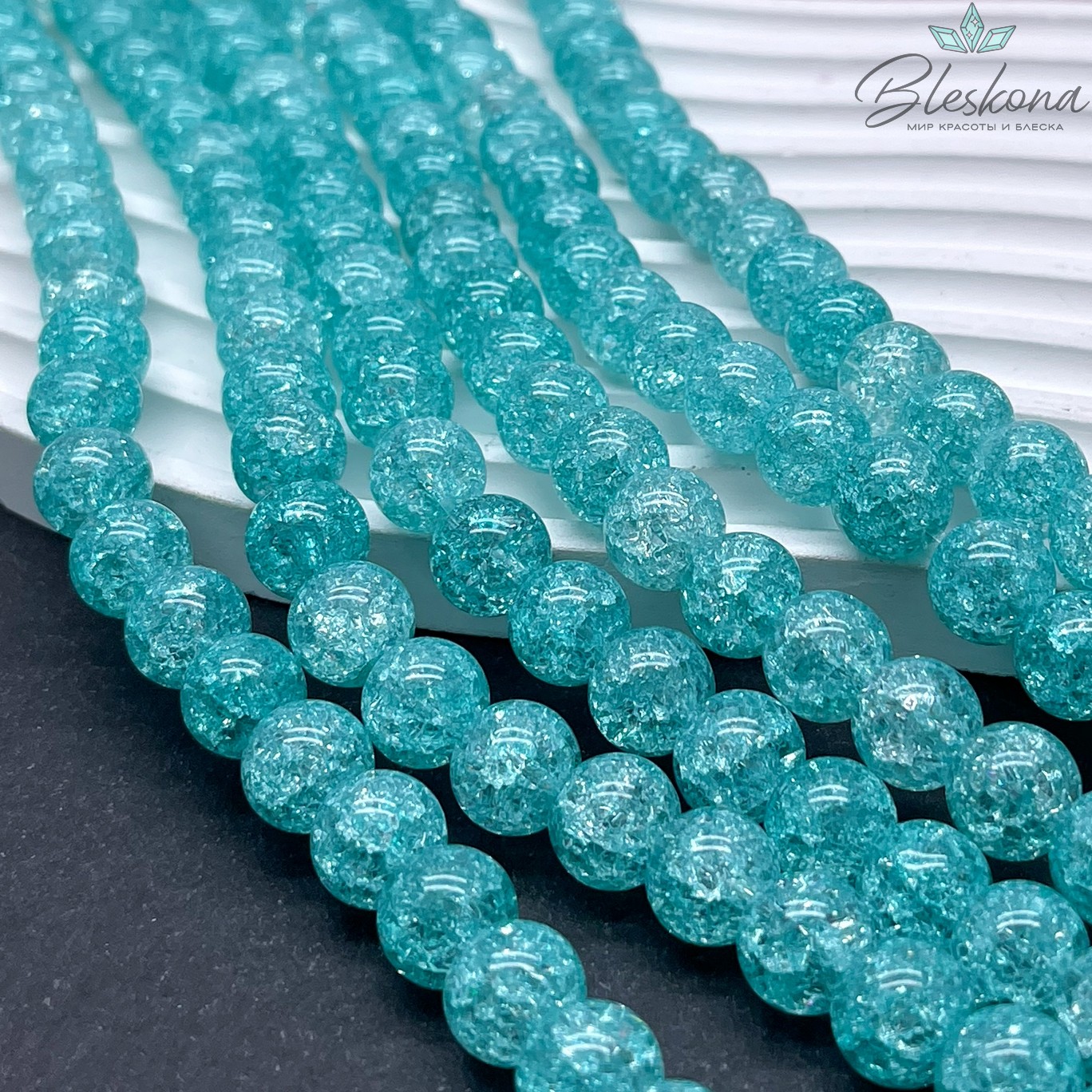 Кварц снежный мятный (имитация) 10 мм