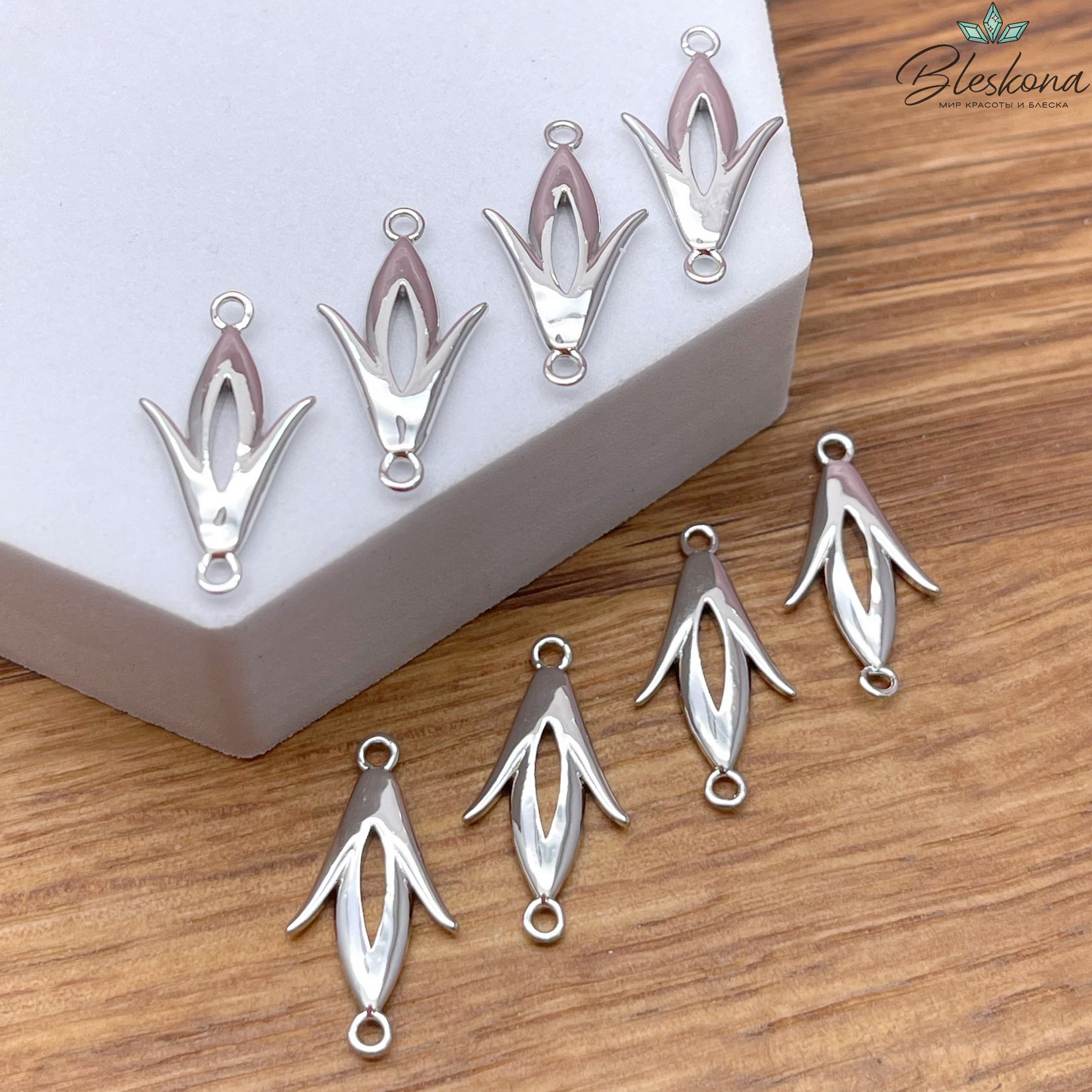 21*11 мм Цвет серебро, Коннектор Этно №16