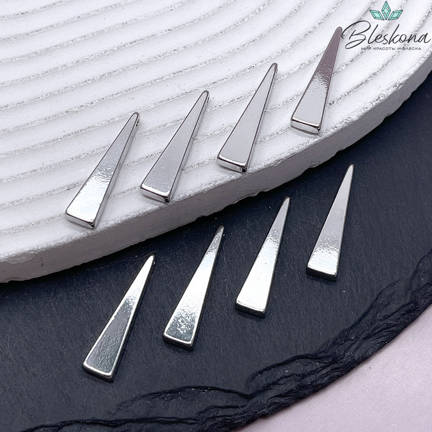 22,5*5,5 мм Цвет серебро, Подвеска Треугольник гладкий