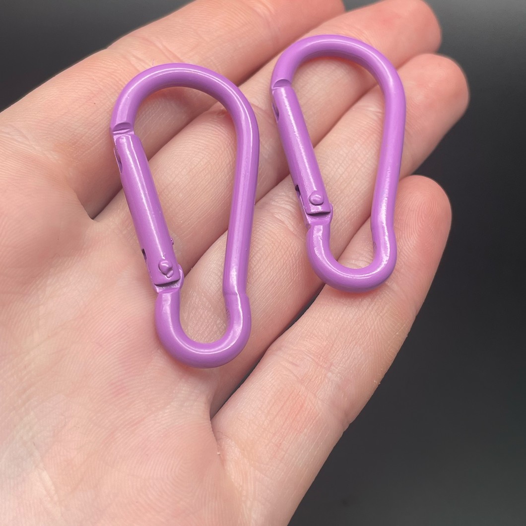 22*45,7мм , Замок-карабин крупный фиолетовая  эмаль 