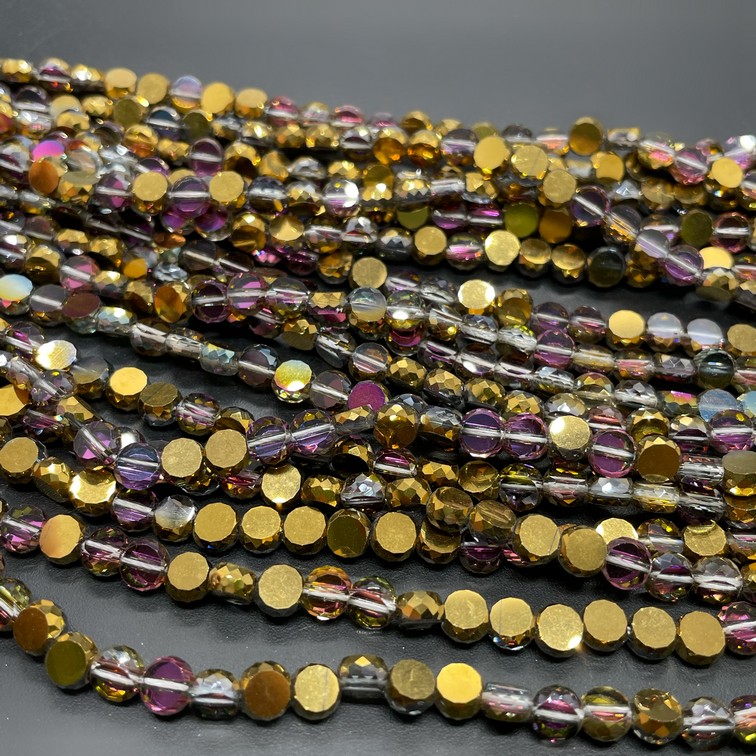 6 мм Стекло Lux, таблетка, цвет золото с фиолетовым переливом