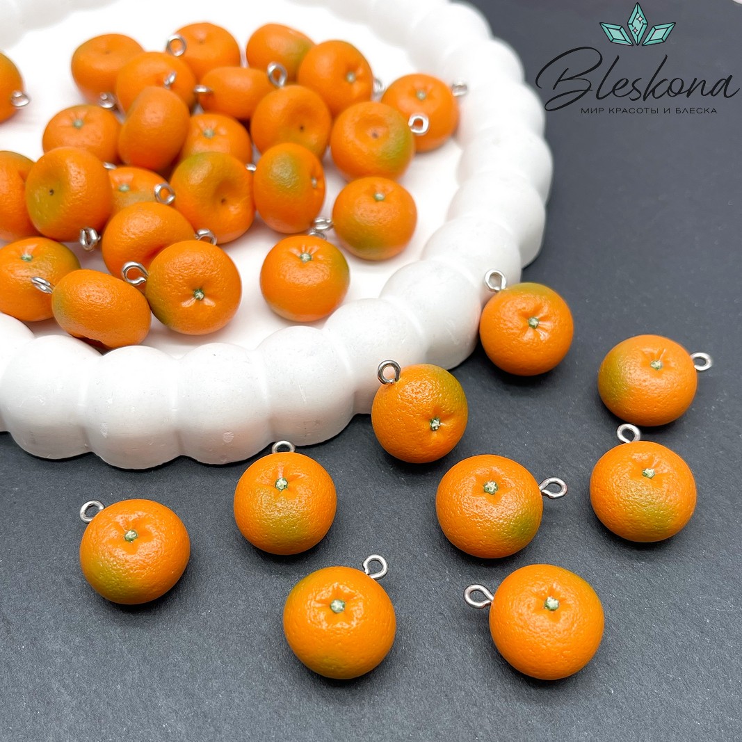 19*15 мм, Цвет серебро, Подвеска Мандарин