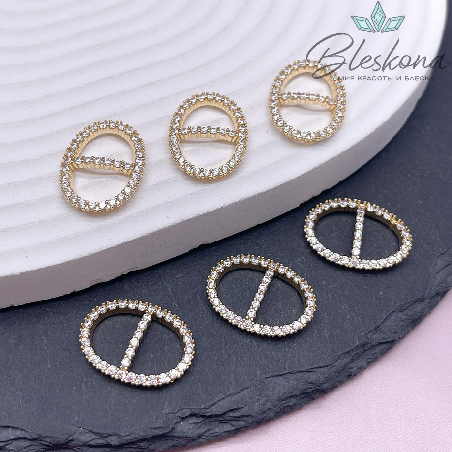 15,6*21 мм Цвет золото, Коннектор овальный