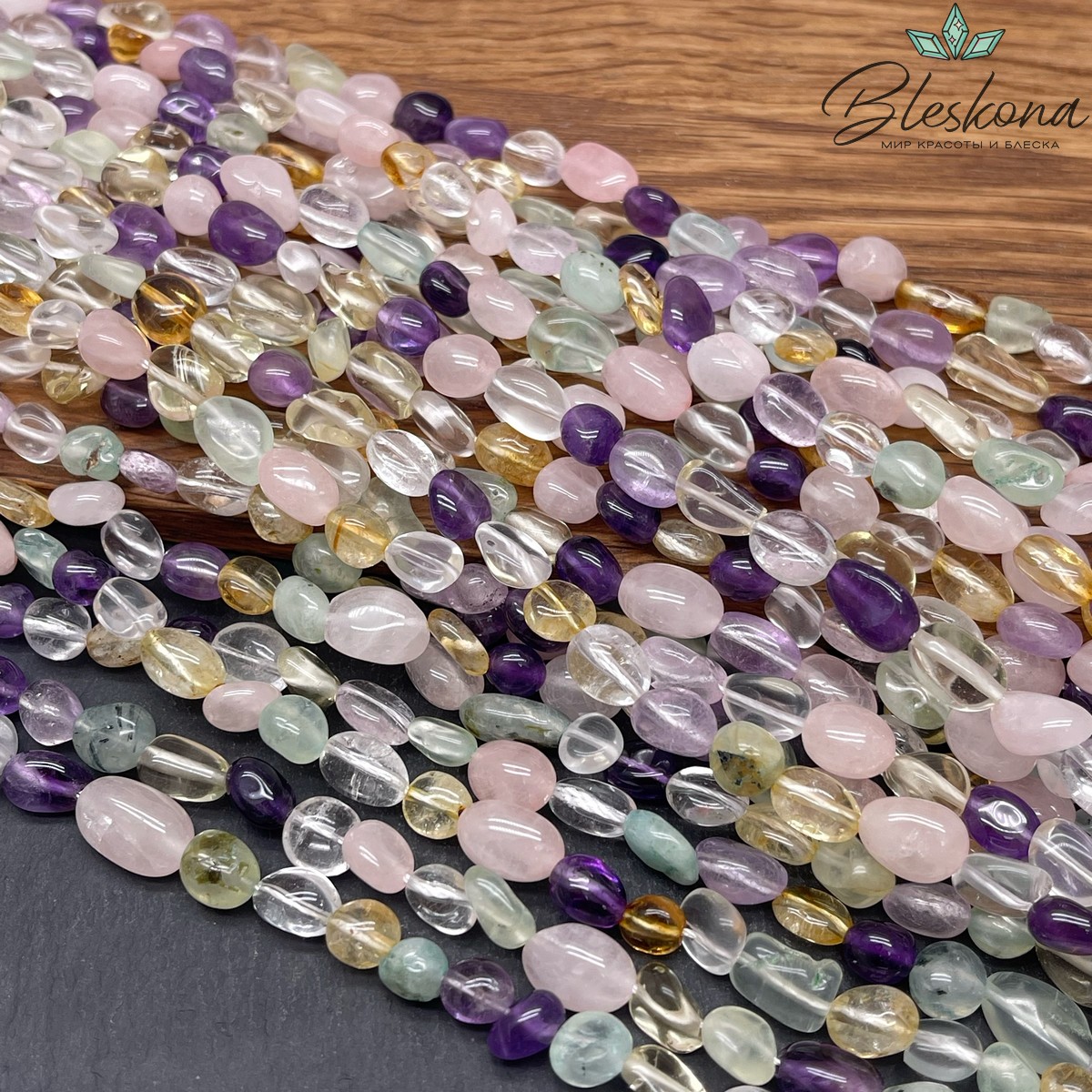 Микс кварцев галтовка №3 (6-10)*(6-8) мм