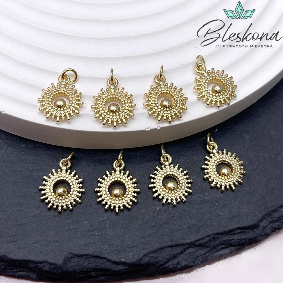 13,3*11 мм Цвет золото, Подвеска Солнце