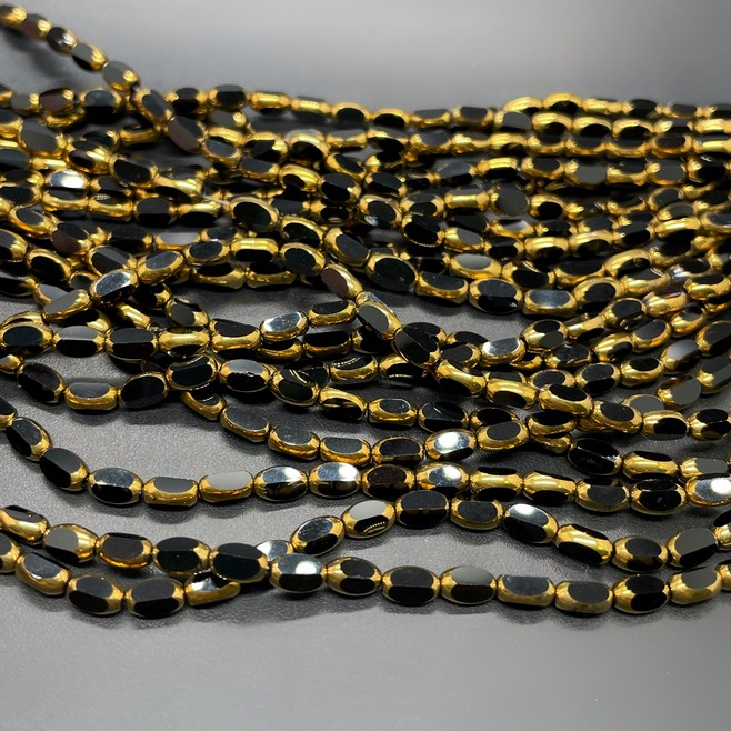 3,5*6 мм Стекло Lux, рис огранка цвет черный в обрамлении