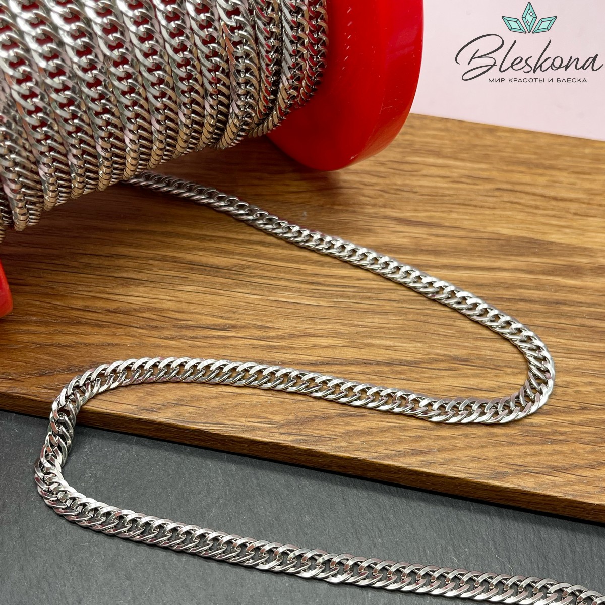 Цепь №149 цвет серебро 8*6 мм