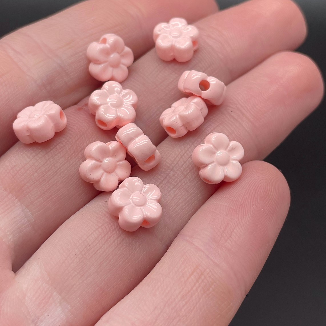 8,5 мм , Бусина цветок розовый уп.10шт 