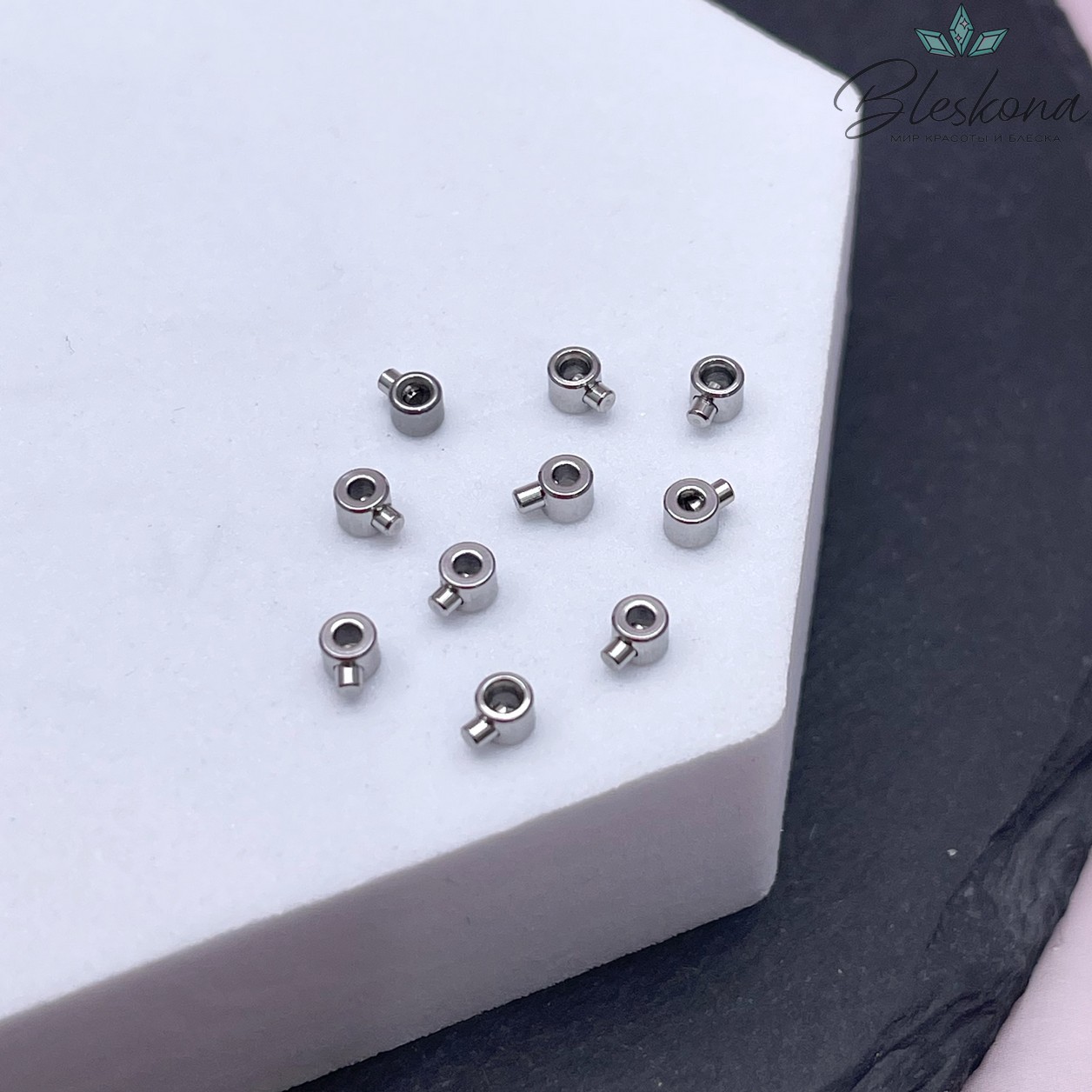 3 мм Цвет серебро, Кримпы One Touch уп. 10 шт. 