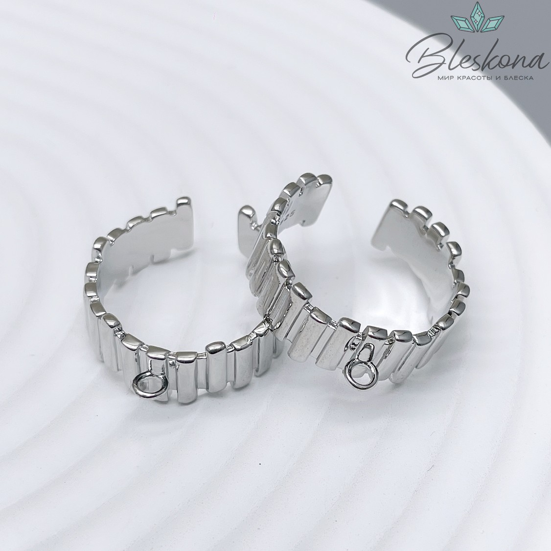 20мм, Цвет серебро, Основа для колец Люкс №1