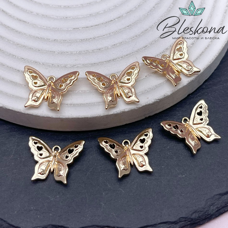15*19 мм Цвет золото, Подвеска Бабочка 
