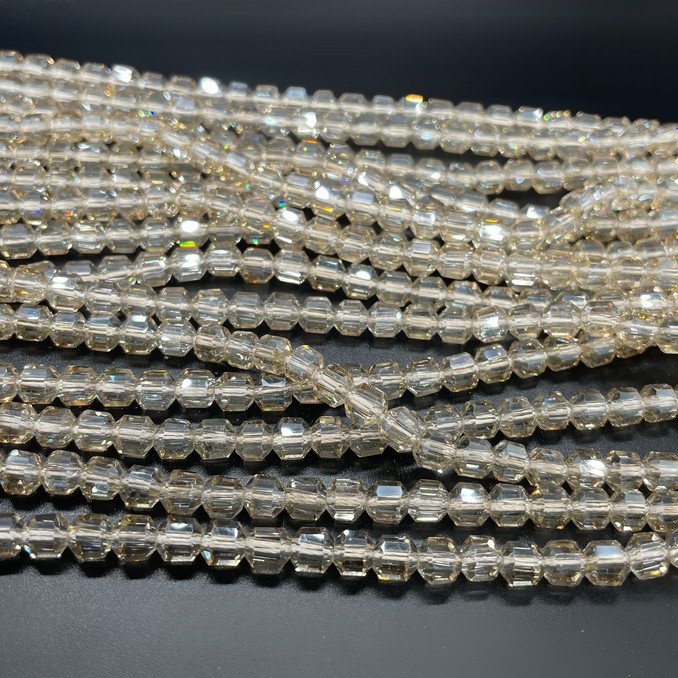 5*5,3 мм Стекло Lux, многогранник, цвет песочный