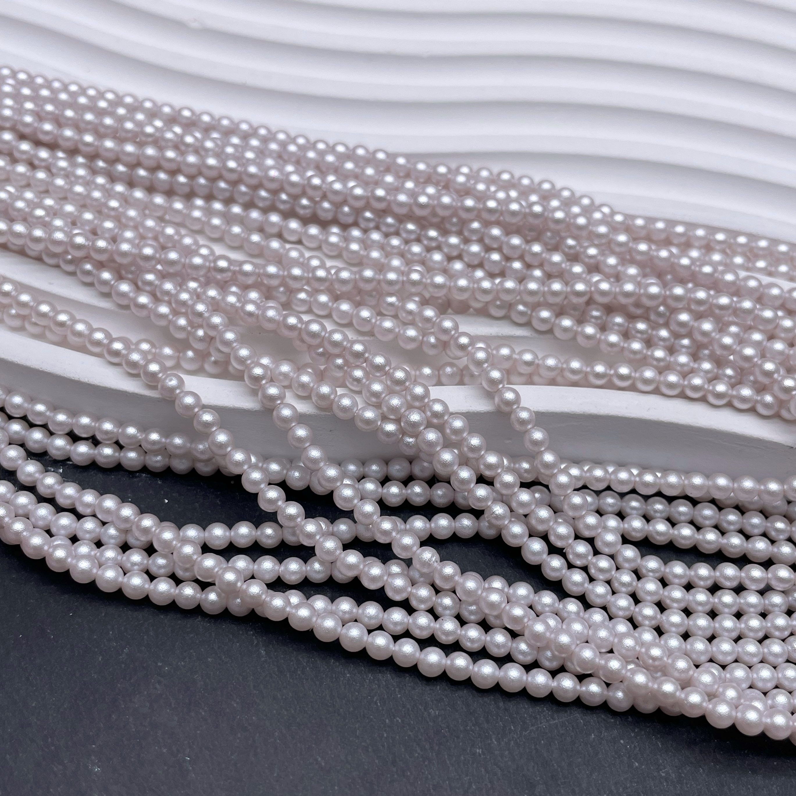 Жемчуг Майорка, цвет светло- фиолетовый фактурно- матовый 3 мм