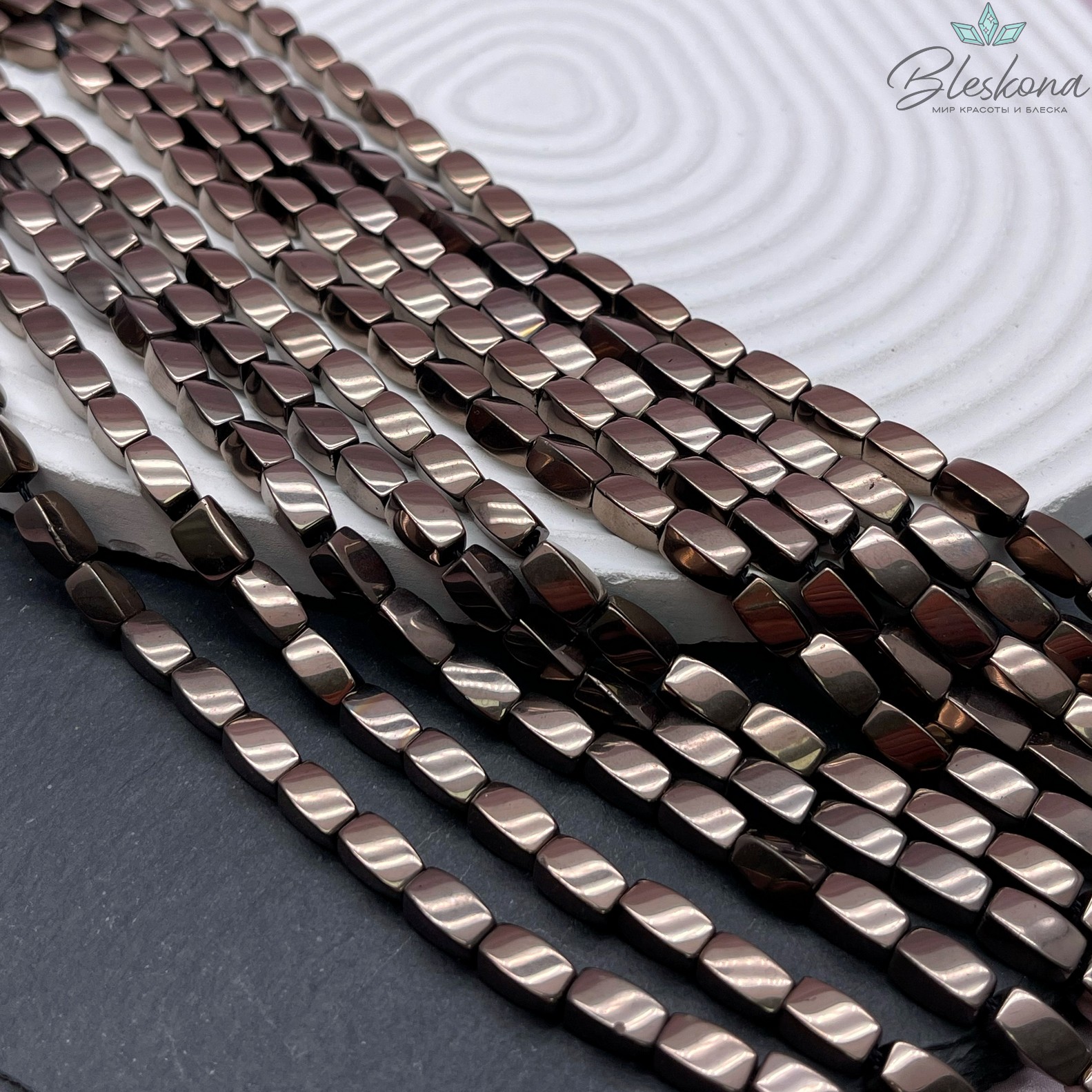 8,5*4,5 мм, Гематин крученный, цвет коричневый  (шоколадный)