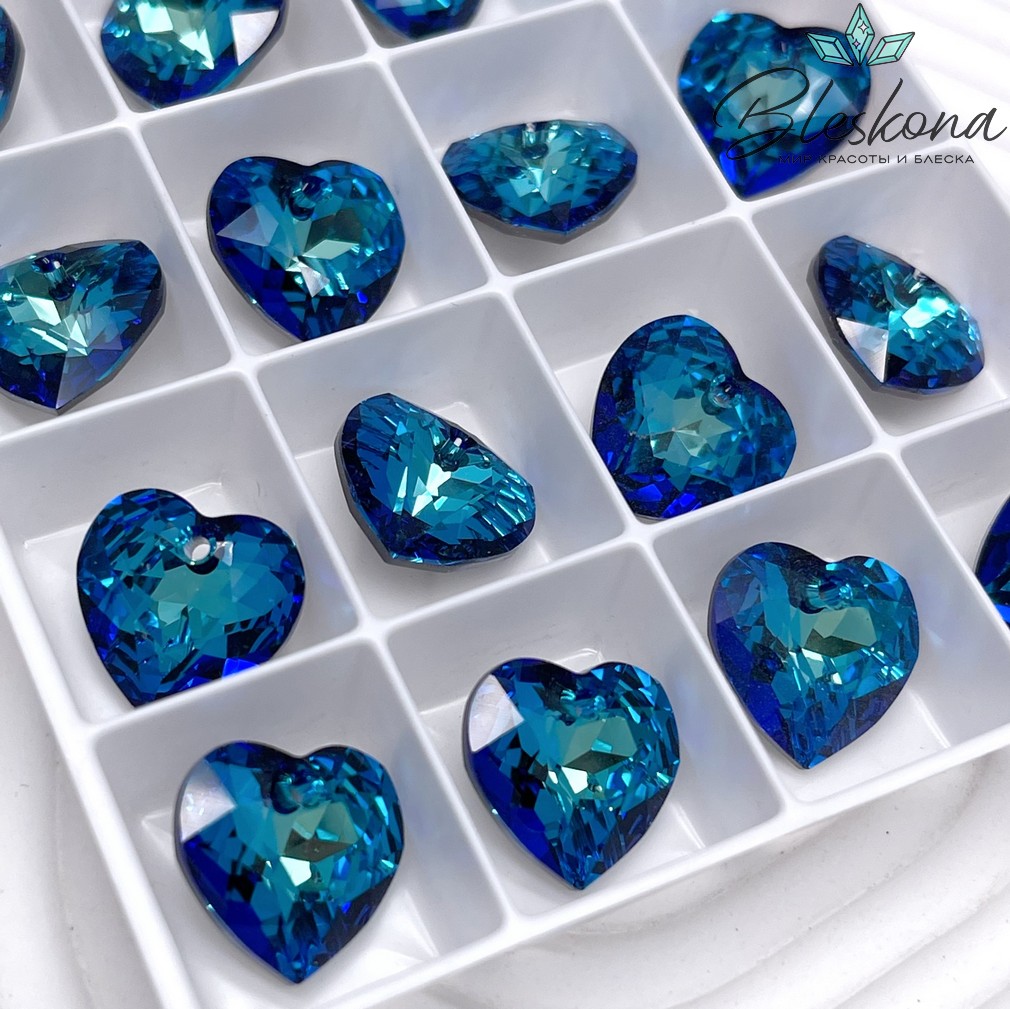 6432 Heart Cup Pendant 14,5 мм Crystal Bermuda Blue (BB)