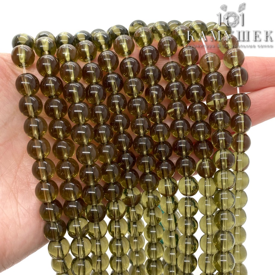 Бусины стекло серые Ø 8мм