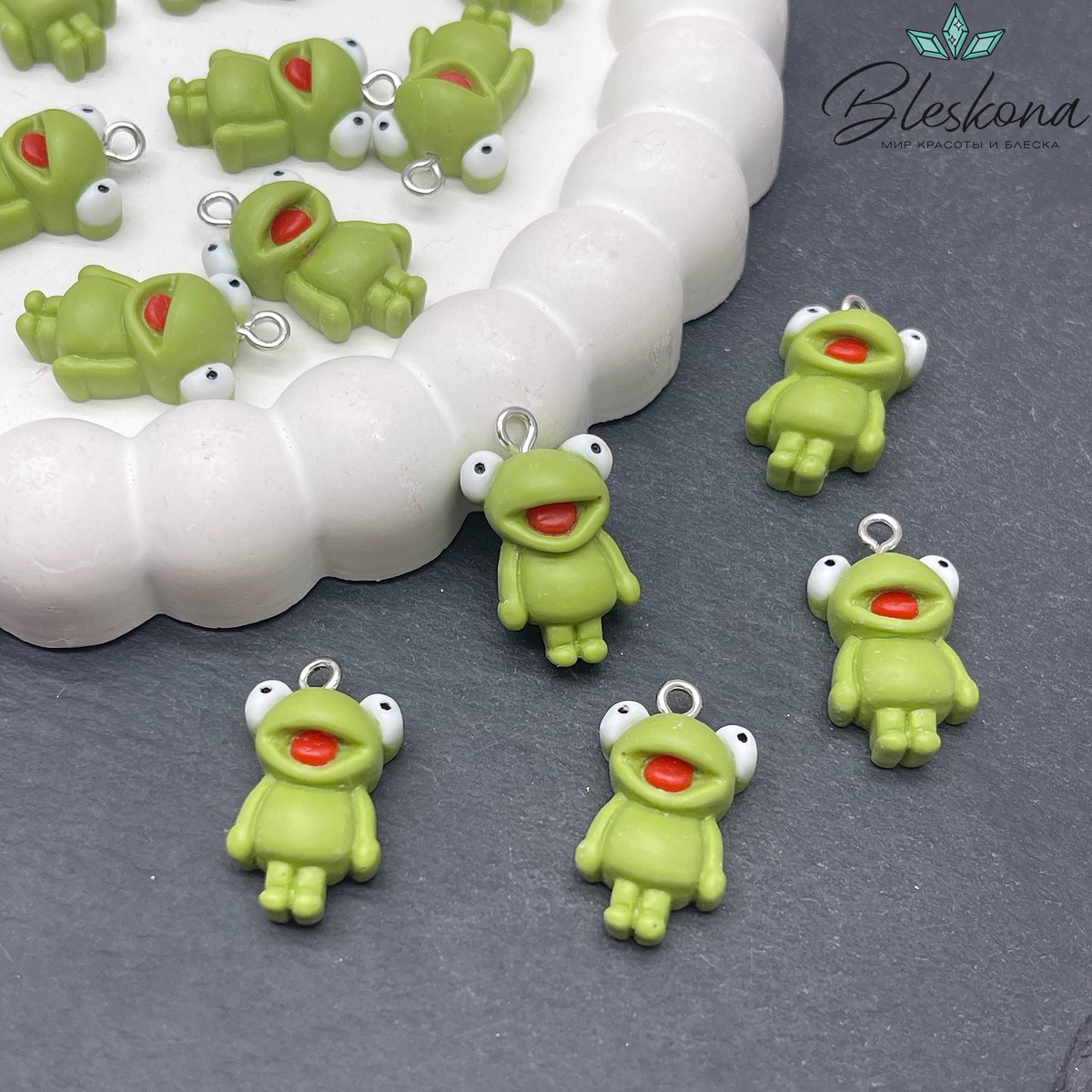 22*13 мм Цвет серебро,  Подвеска Лягушка