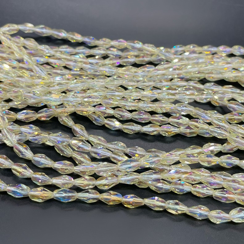 4*7,5 мм Стекло Lux, ракушка мини, цвет песочный с переливом