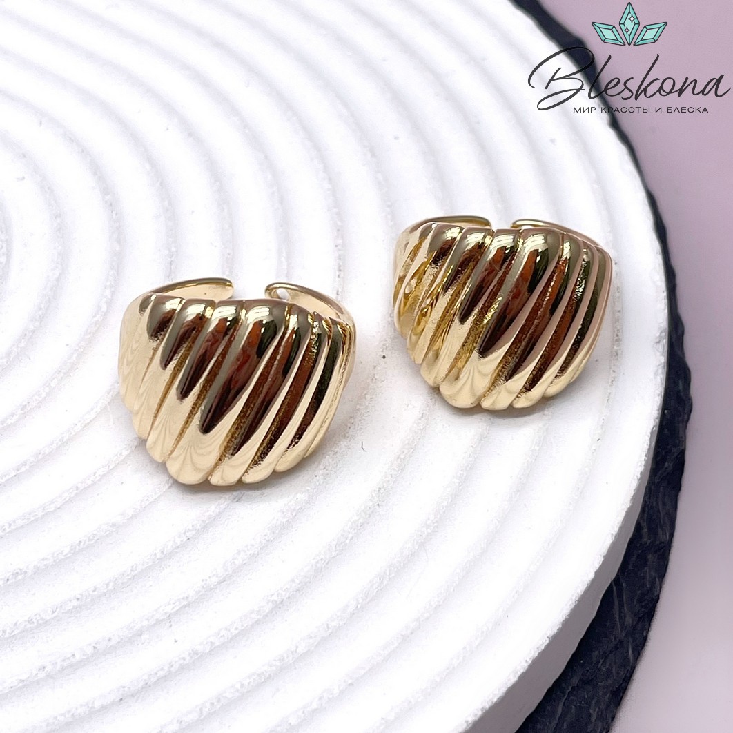 20,5 мм Цвет золото, Кольцо безразмерное полосы 