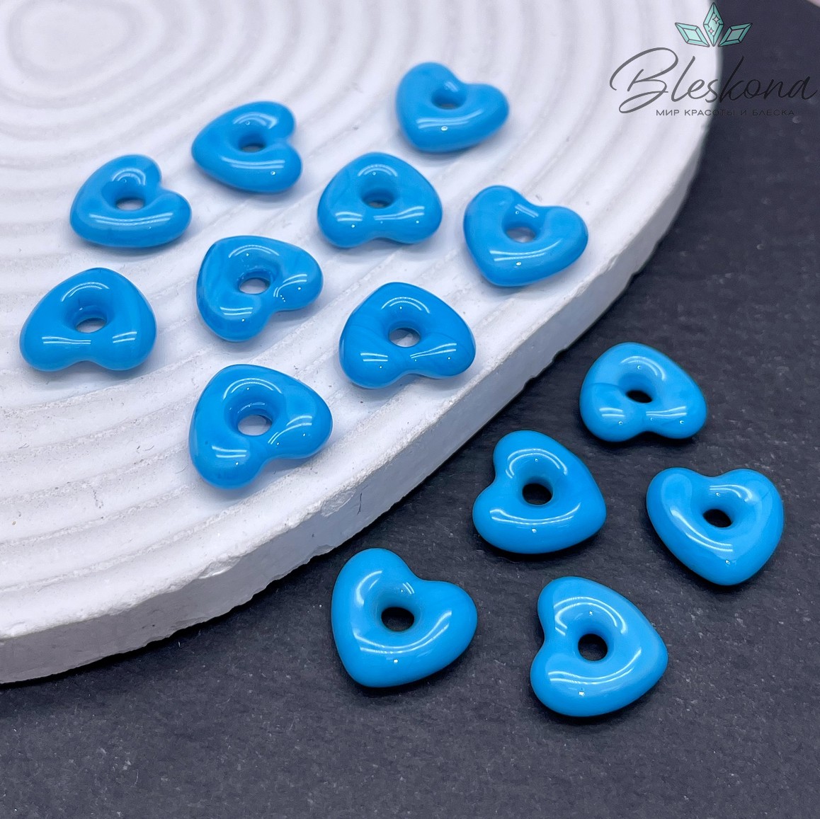 14*15 мм Подвеска сердце голубое