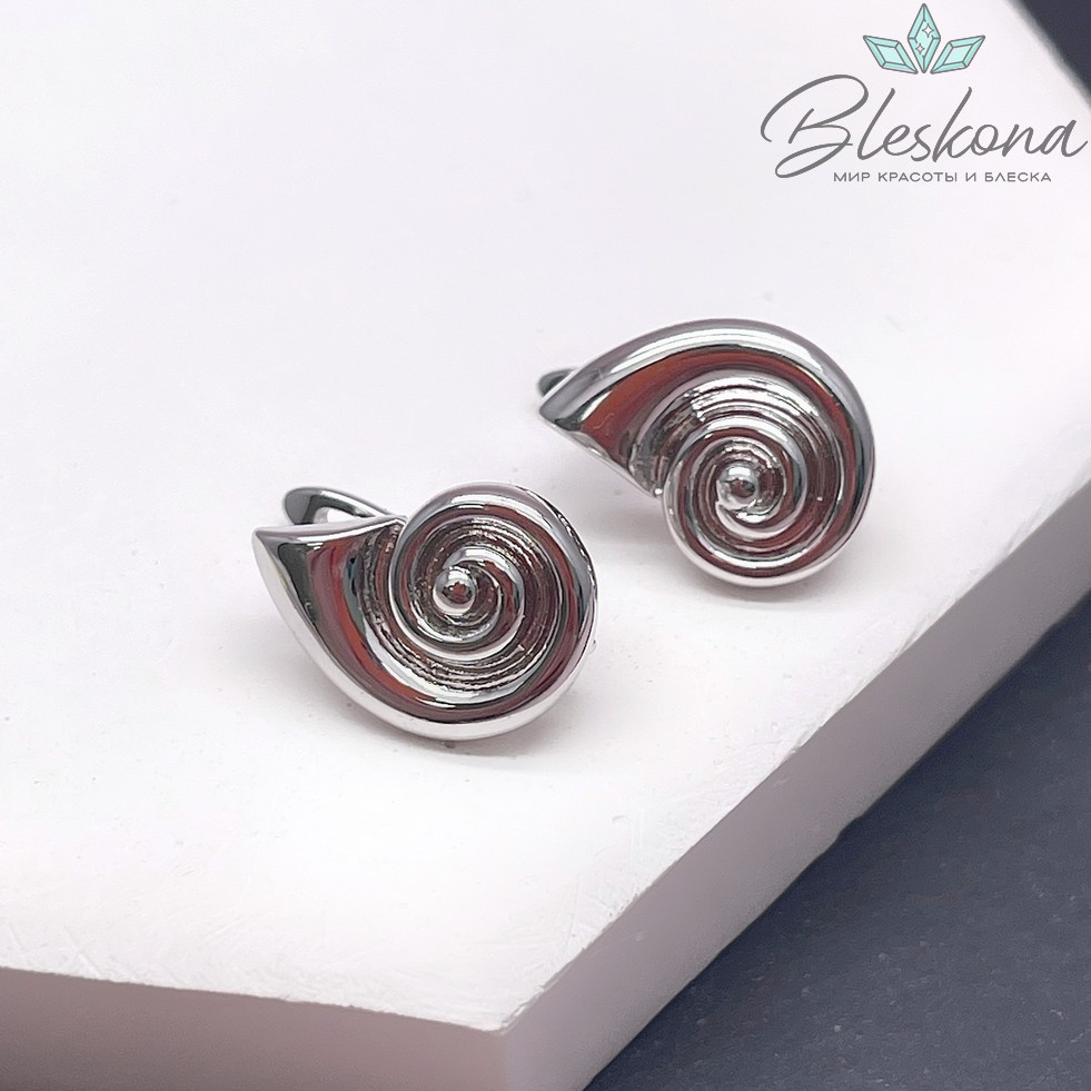 16*11 мм Цвет серебро, Швензы ракушка улитка Люкс