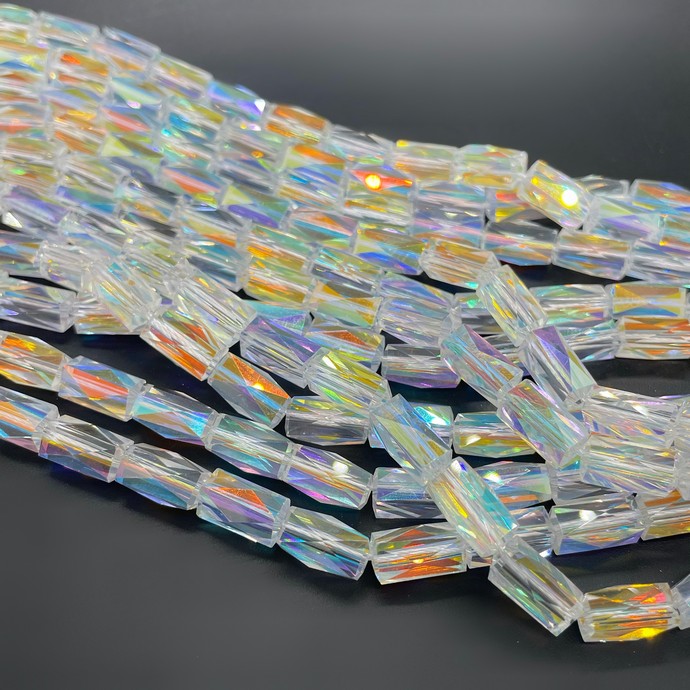 7*12 мм Стекло Lux, цилиндр, цвет AB 