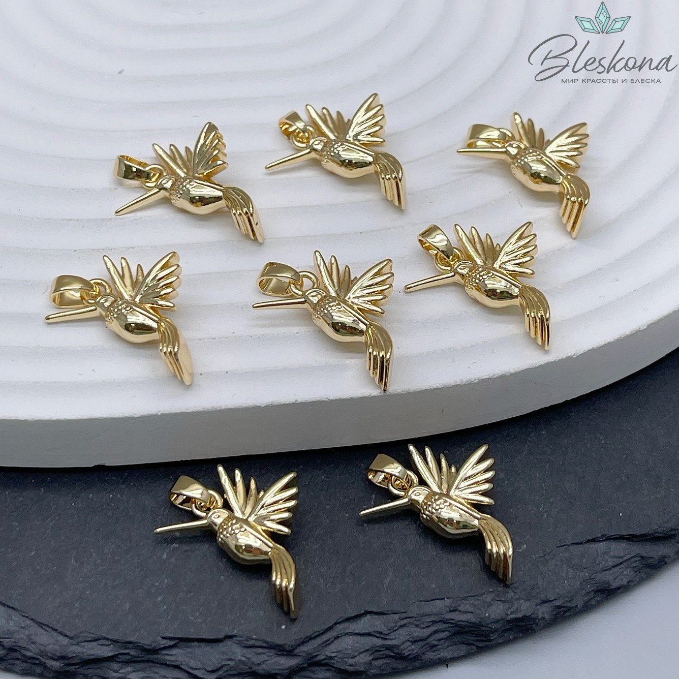 20*17 мм Цвет золото, Подвеска Колибри