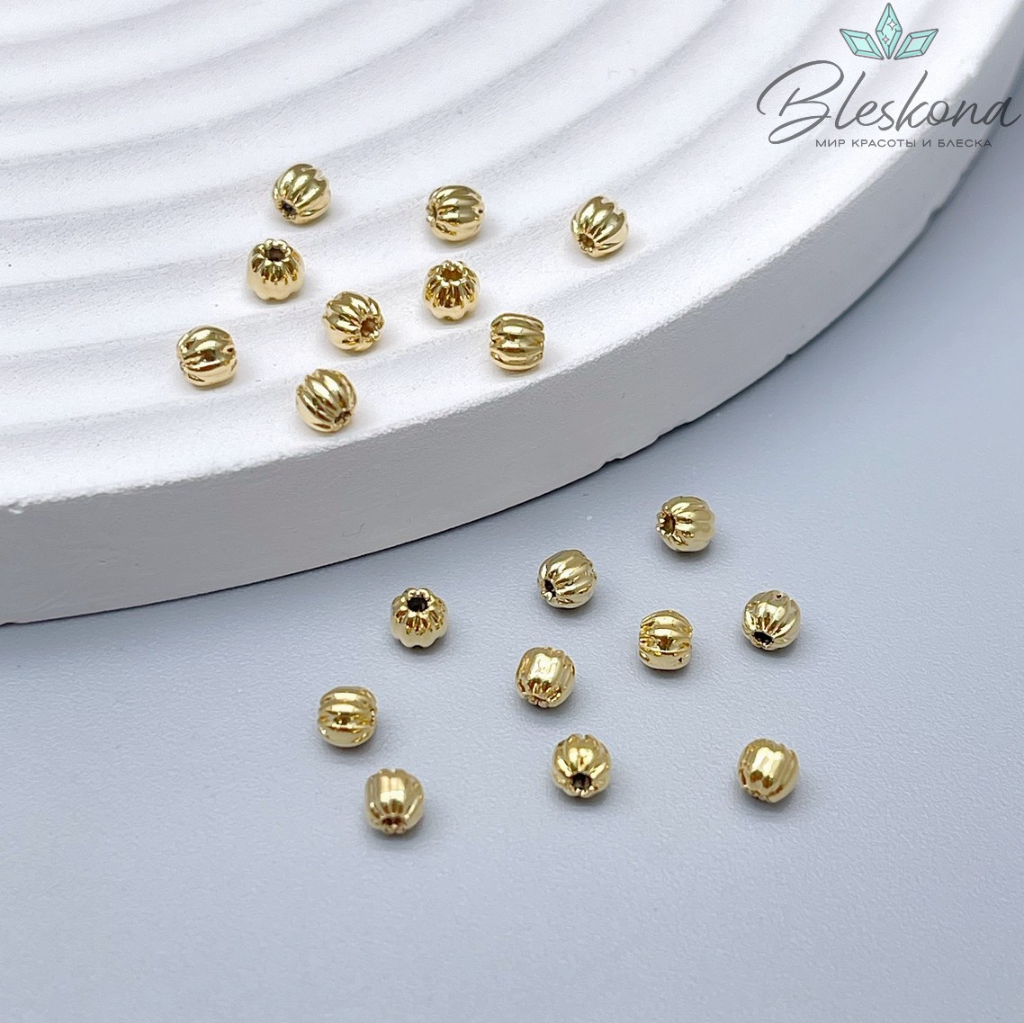 Бусина полосы 3мм,цвет золото уп.10 шт Люкс 
