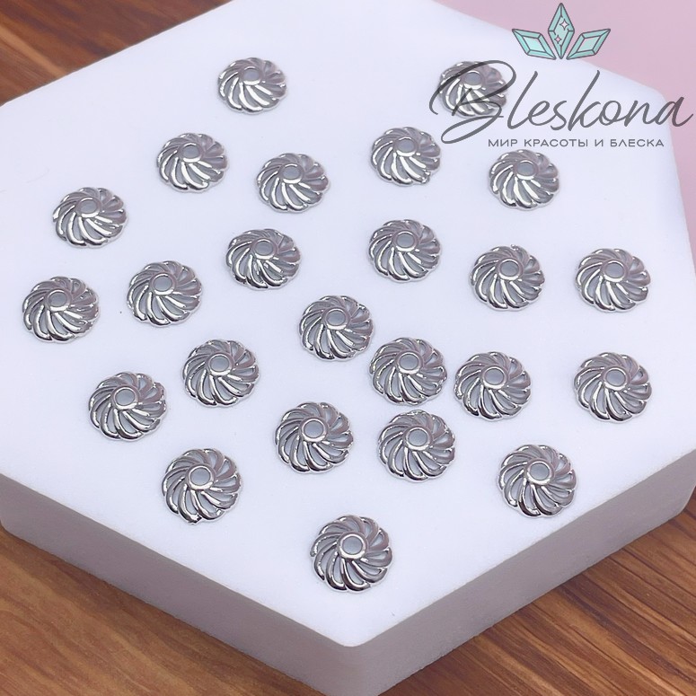 8 мм Цвет серебро, Шапочка 