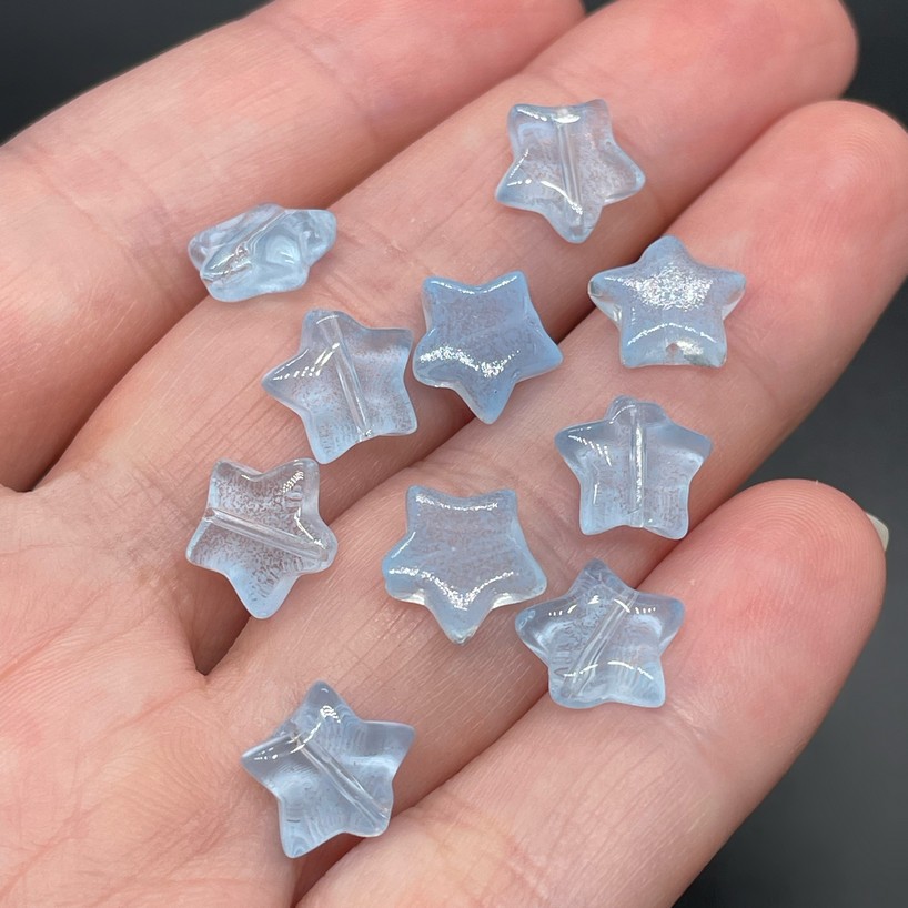 9,5 мм, Стекло звезда голубая уп.10 шт 